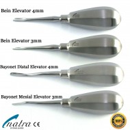 Root Elevators Set of 4 pcs Bayonet Distal Bein Oral Surgery PDL Luxating