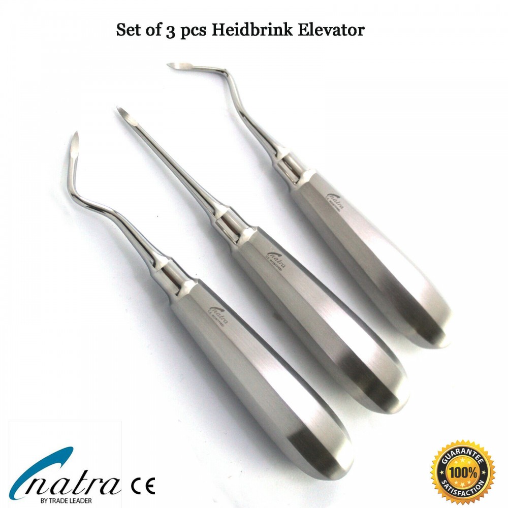 3-Piece Dental Root Picker Elevator Set - 2.5mm PDL Luxating Tools For Tooth Extraction