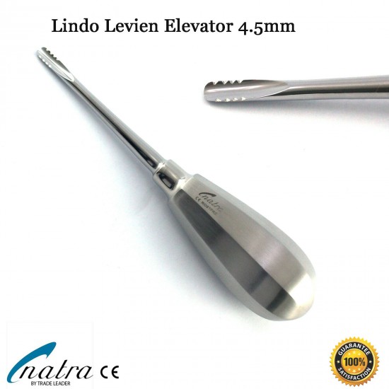 thumbnail image 2 of Lindo-Levien Dental Elevator - Large Straight Barbed Edge For Tooth Extraction 2 of 5