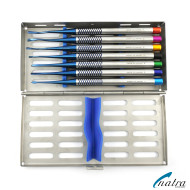 7 Blue Root Elevator Luxating PDL with Tray Dental Instruments Implant Titan Surgical