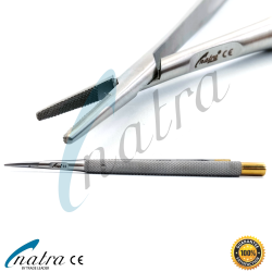 Castroviejo Micro Needle Holder Straight Tip TC gold