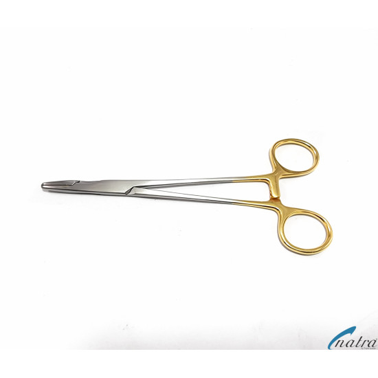 Olsen Hegar Needle Holder TC Straight Suture Gold CE