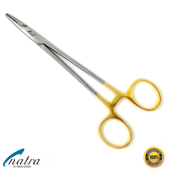 Mayo Hegar Needle Holder TC Straight Suture Gold CE