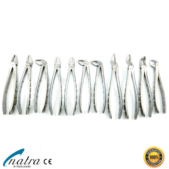 10 pcs Extracting Forceps SET Tooth Root Jaw Molars Dental Oral Extraction Pliers