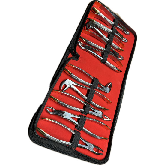 10 pcs Extracting Forceps SET Tooth Root Jaw Molars Dental Oral Extraction Pliers 10 pcs Extracting Forceps SET Tooth Root Jaw Molars Dental Oral Extraction Pliers