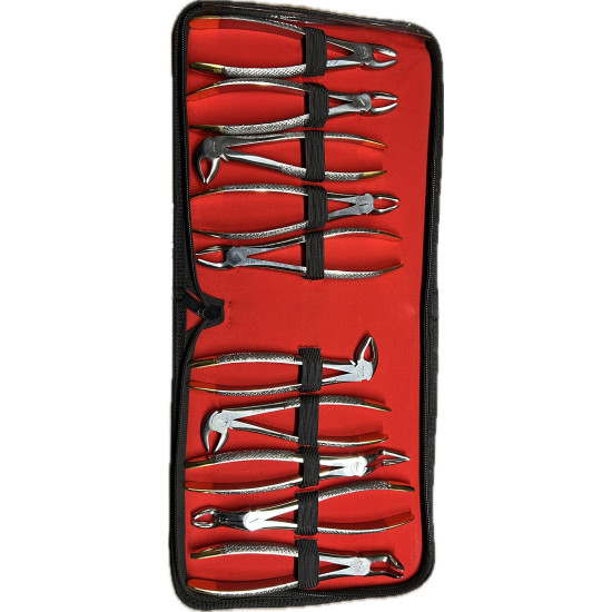10 pcs Extracting Forceps SET Tooth Root Jaw Molars Dental Oral Extraction Pliers 10 pcs Extracting Forceps SET Tooth Root Jaw Molars Dental Oral Extraction Pliers