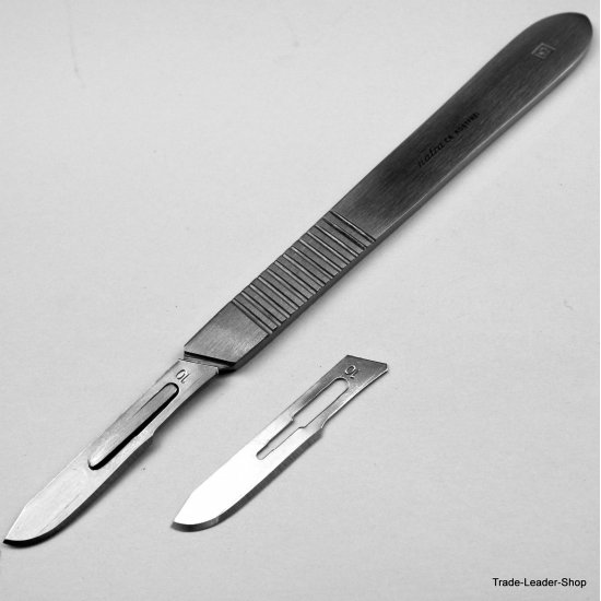 Scalpel Handle Nr 3, 10 blade Nr. 10, knife holder