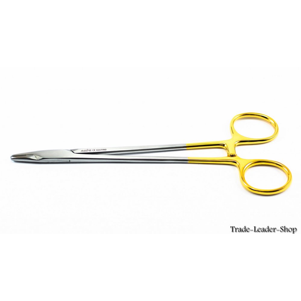 TC DeBakey Needle Holder straight 18 cm suture gold seam surgical NATRA