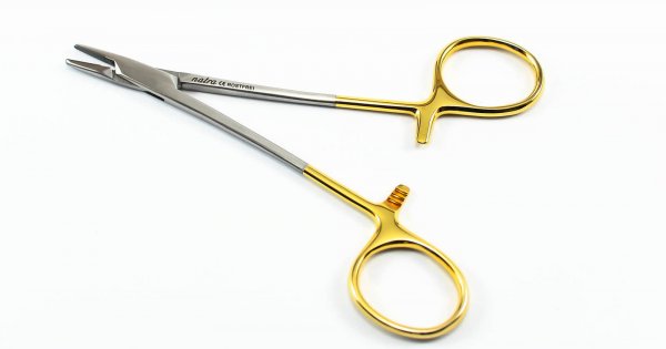 TC Webster Needle Holder Smooth gold surgical suture Dental surgery NATRA