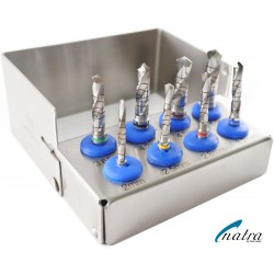 Dental Implant DRILLS KIT 8 Pcs Polished with FREE Bur Holder CE NATRA Germany