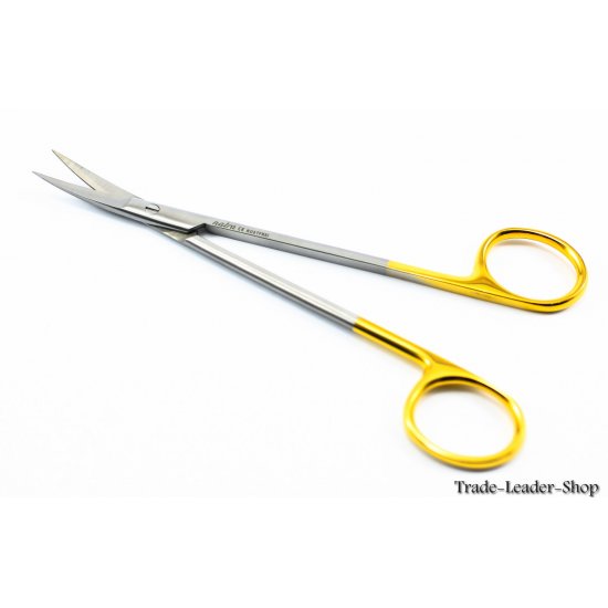 Kelly scissors 16cm curved pointed gold seam dentist surgical TC Dental