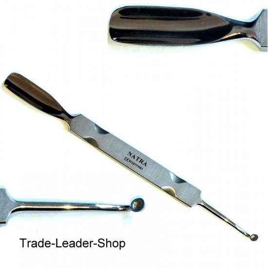 thumbnail interactive-video image 1 of Medentra Stainless Steel Cuticle Pusher & Gouge Set | Nail Art Tool, Spoon Spatula For Manicure 1 of 2