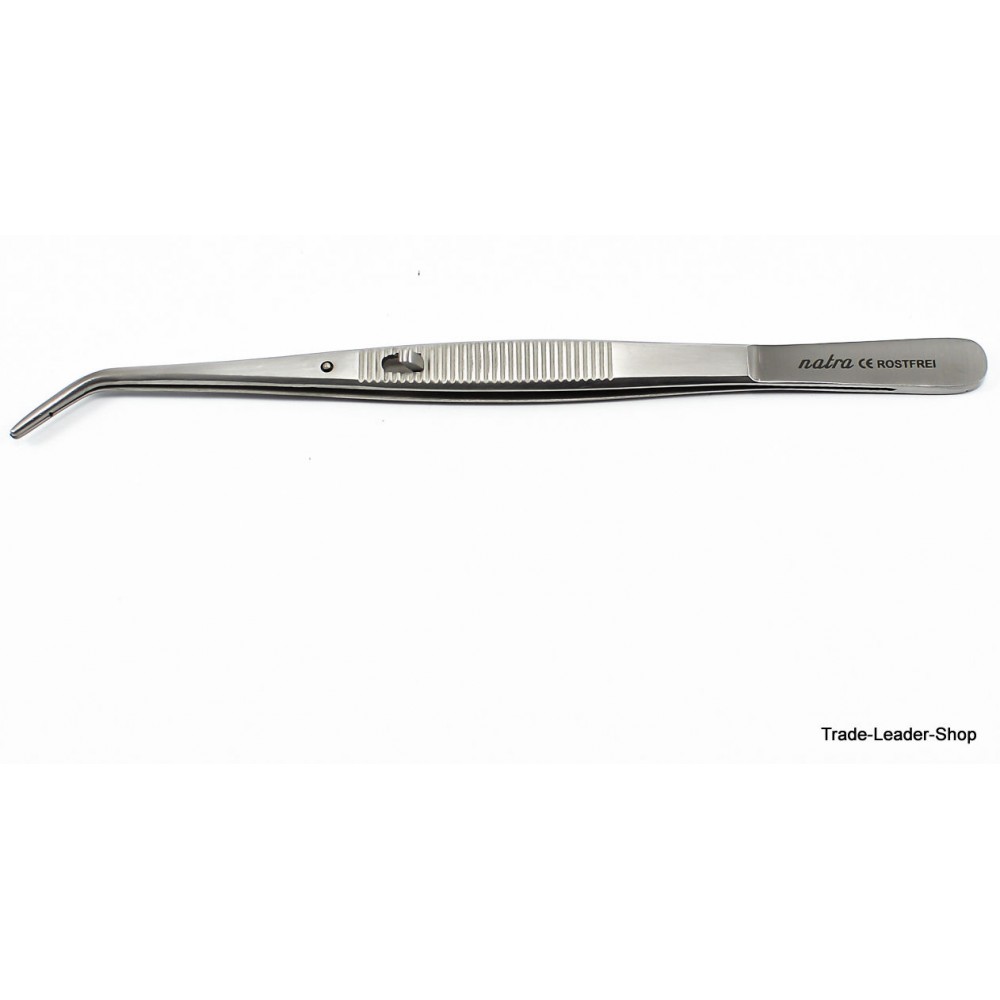 NATRA College Tweezers With Lock – 15cm Stainless Steel, Serrated Tips – Dental Surgical