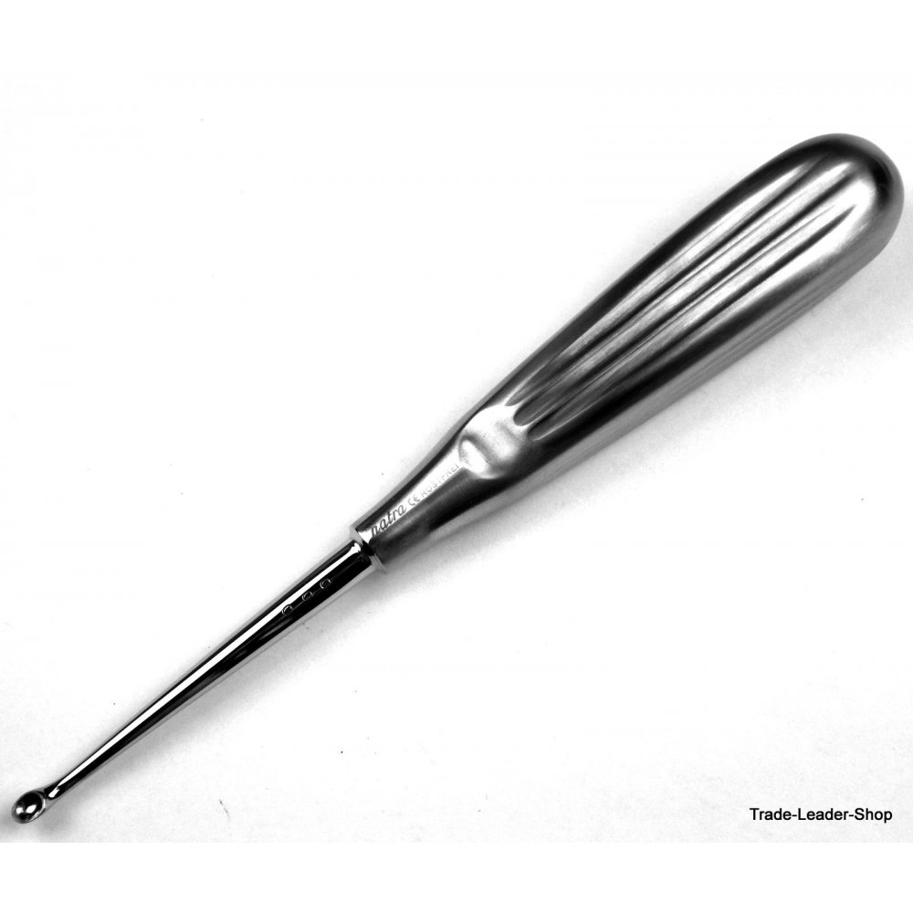 Volkmann Bone Curette - 6x6mm Sharp Spoon - Dental Surgery Instrument - 17cm / 6.4" - NATRA Germany