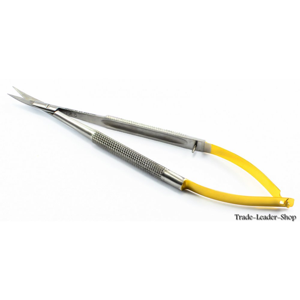 Castroviejo Micro Scissor 14 cm curved scissors TC gold suture surgical